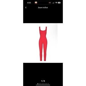 Skims cotton rib onesie red NWT Large